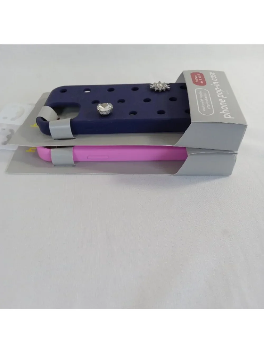 2 Heyday iPhone 16e 15 14 13 Pop-In Cases Silicone Pink Dachshund Navy Blue Star